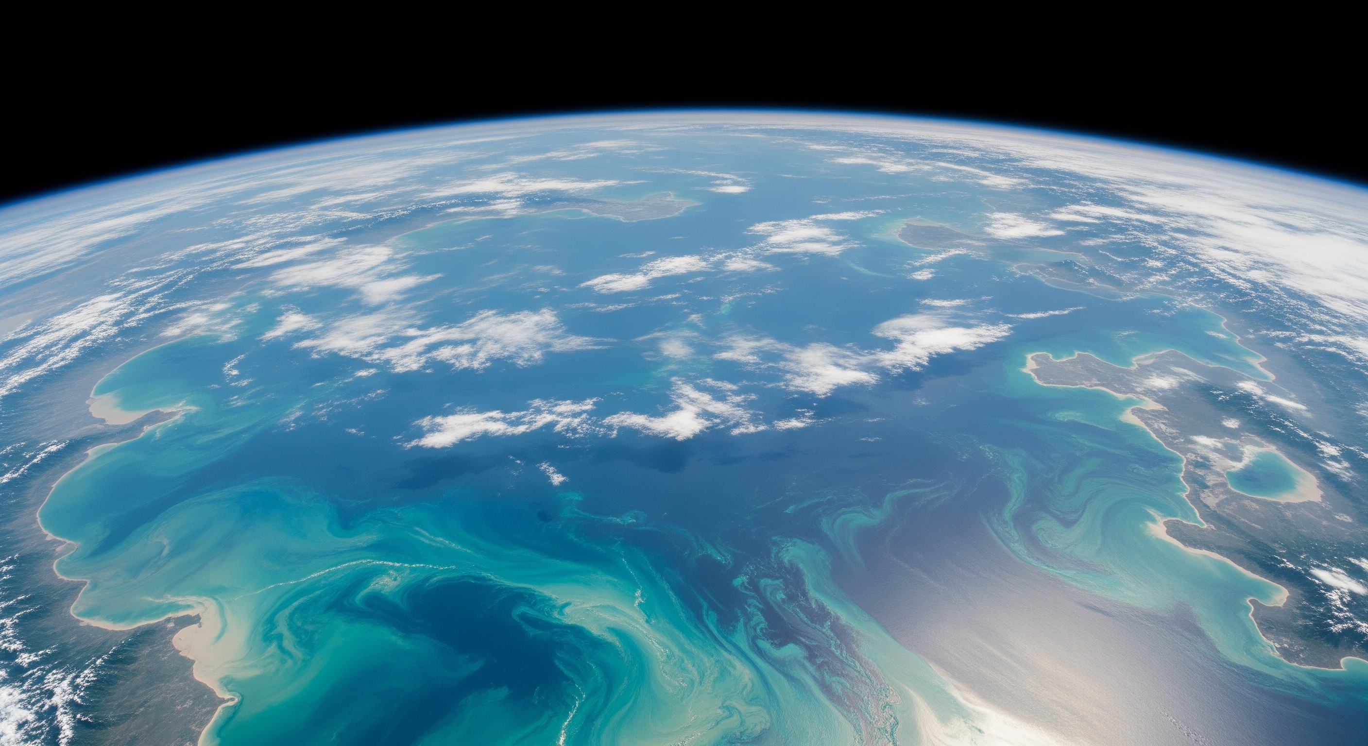 View of Earth from space with atmospheric glow